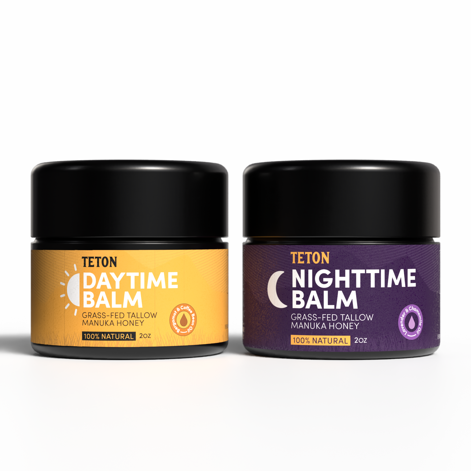 Teton Grass-Fed Tallow Day & Night Balms – Moisturizing Face Teton Grass-Fed Tallow Day & Night Balms – Moisturizing Face