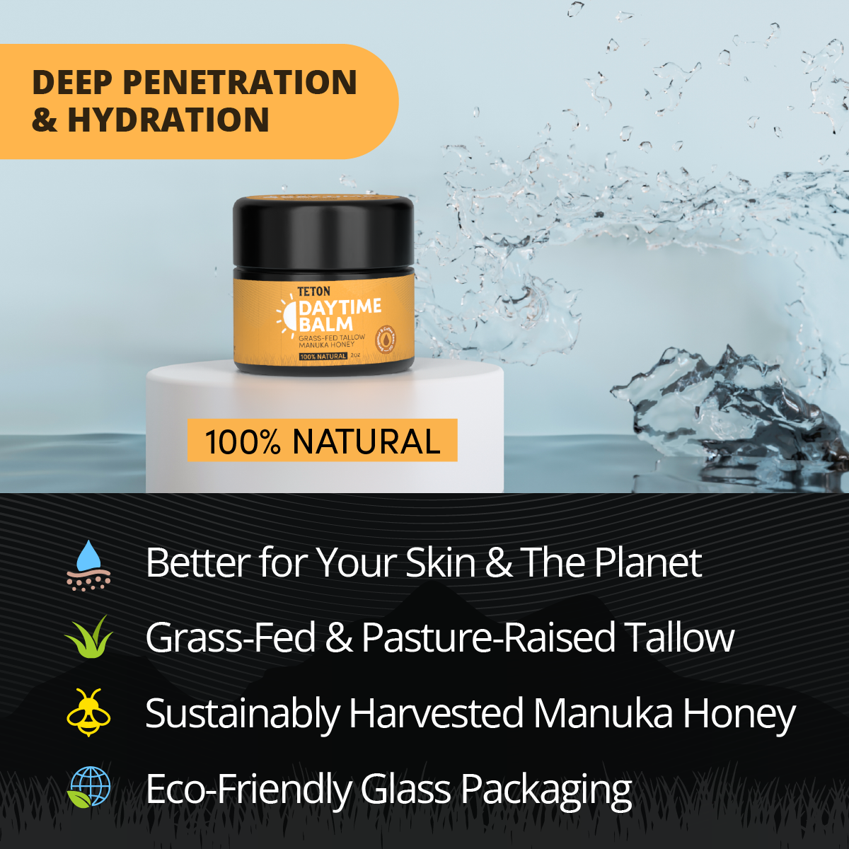 Tallow Balm Day Face Cream with Bergamot & Coffee Bean Oil to Rejuvenate Your Skin With Caffeine (50ml)