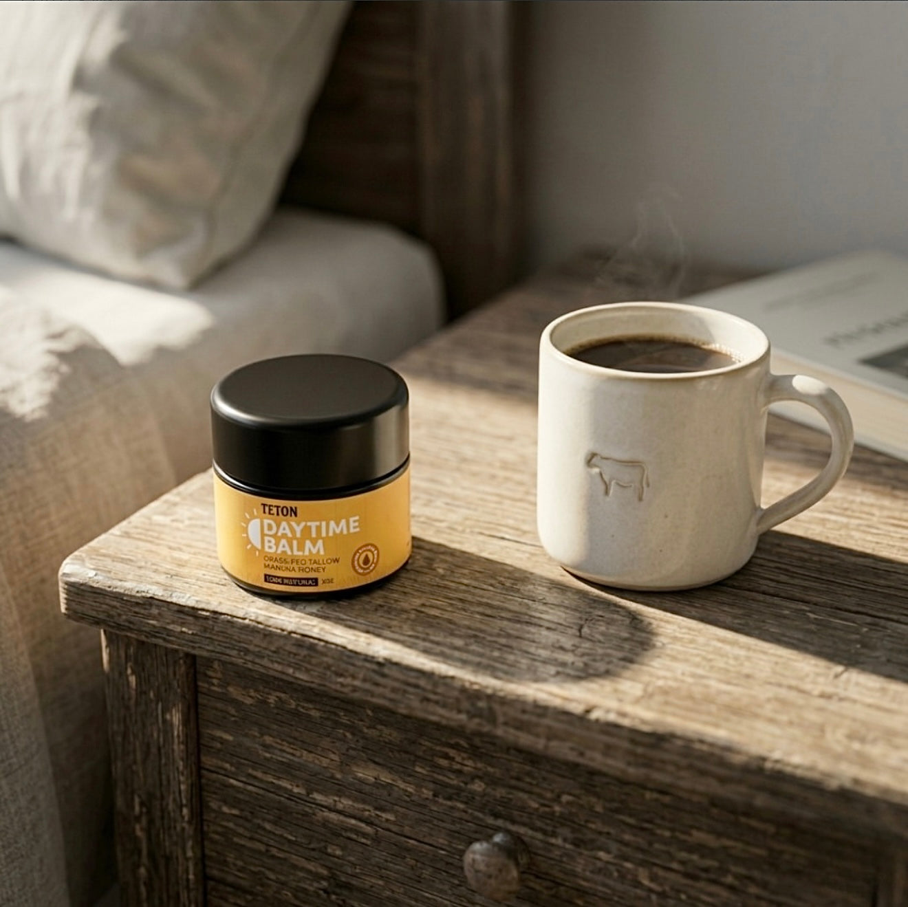 Tallow Balm Day Face Cream with Bergamot & Coffee Bean Oil to Rejuvenate Your Skin With Caffeine (50ml)