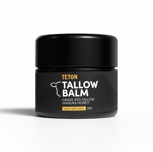 TETON Grass-Fed Tallow Balm - Deeply Restores Dry Skin - Olive Oil & Manuka Honey (50ml)