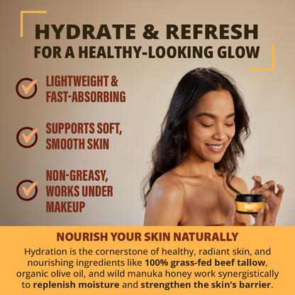 Tallow Balm Day Face Cream with Bergamot & Coffee Bean Oil to Rejuvenate Your Skin With Caffeine (50ml)