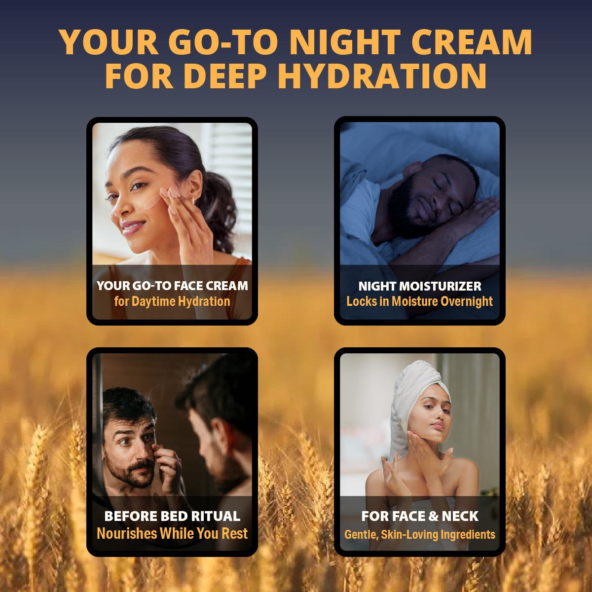 Teton Grass-Fed Tallow Night Cream – Hydrating Overnight Moisturizer with Chamomile & Lavender (50ml)