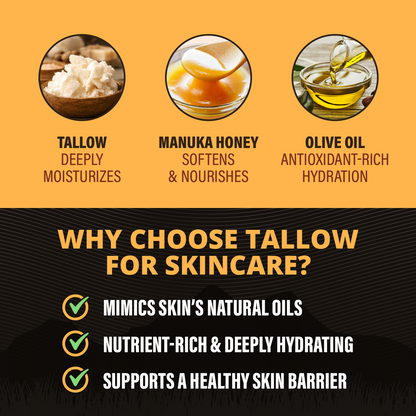 Teton Grass-Fed Tallow Day & Night Balms – Moisturizing Face Bundle with Manuka Honey, Bergamot, Coffee, Lavender & Chamomile (2 x 50ml)