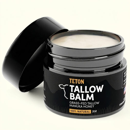 Teton Grass-Fed Tallow Balm - Deeply Restores Dry Skin - Olive Oil & Manuka Honey (50ml)