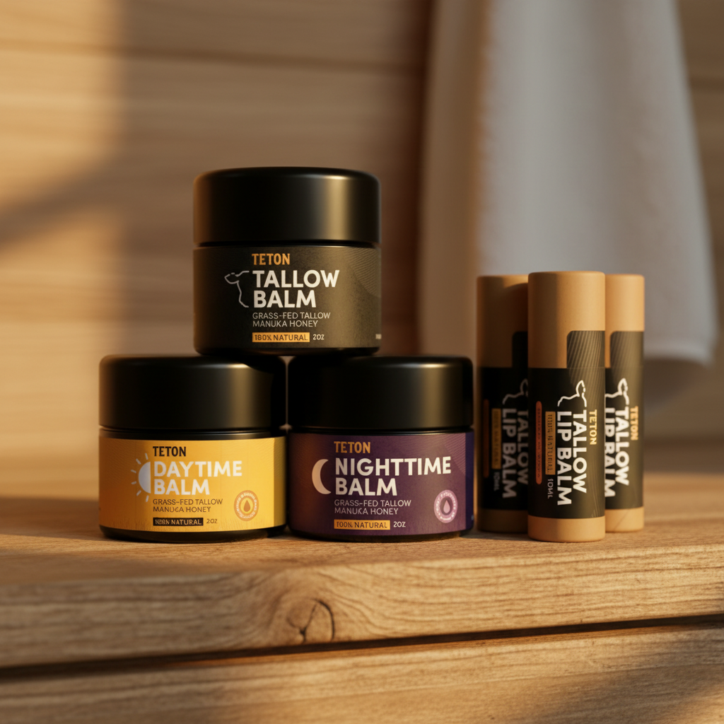 Teton Tallow Complete Skincare Bundle | Face, Body & Lip Care Essentials