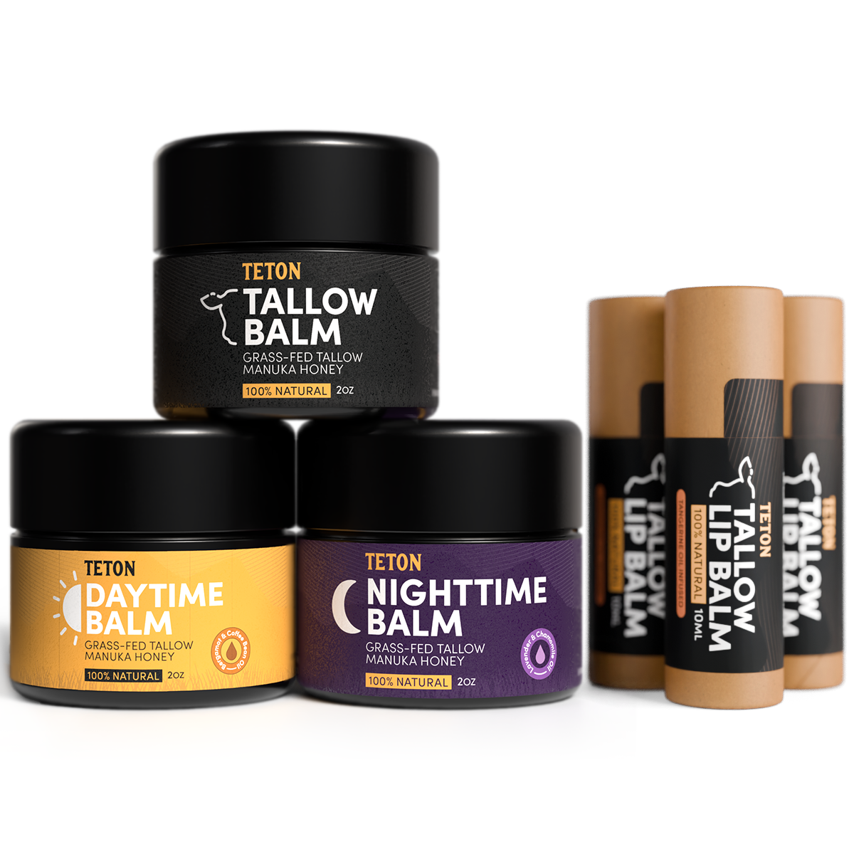 Teton Tallow Complete Skincare Bundle | Face, Body & Lip Care Essentials